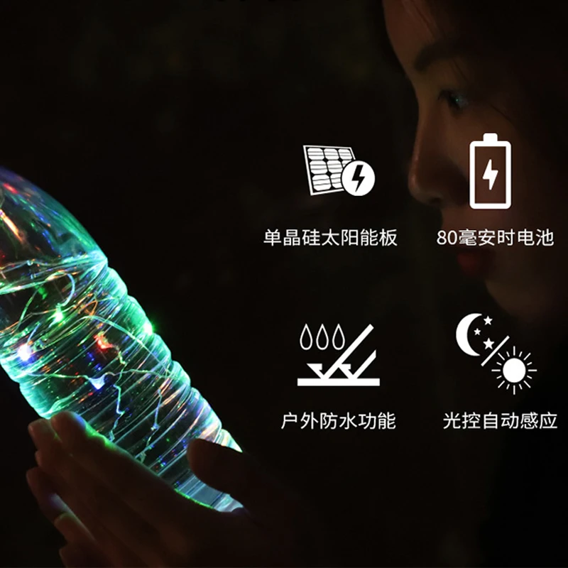Led Solar Wine Bottle Lights String Garland DIY Christmas String Lights Halloween Wedding Party Decoracion (3)