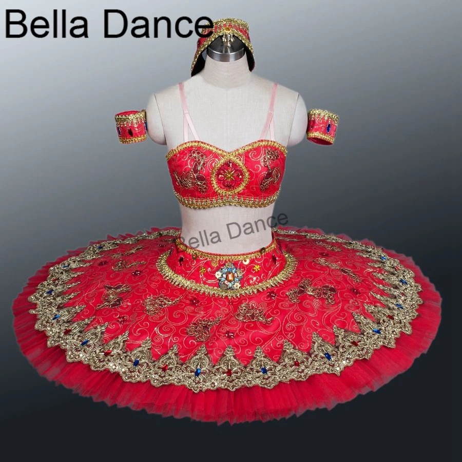 Red Spanish Corsaire YAGP Competiton Tutu Women Professional Pancake Tutu CostumeBT8982