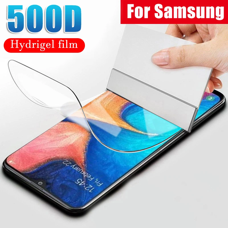 500D Защитная Гидрогелевая пленка для самсунг Galaxy A10 A20 A30 40 A50 A60 A70 A80 A7 A8 2018 M10 M20