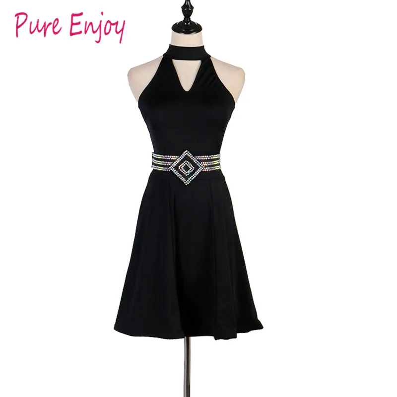 Custom made Women Competition Dance Clothes Sequins Costume Set Salsa