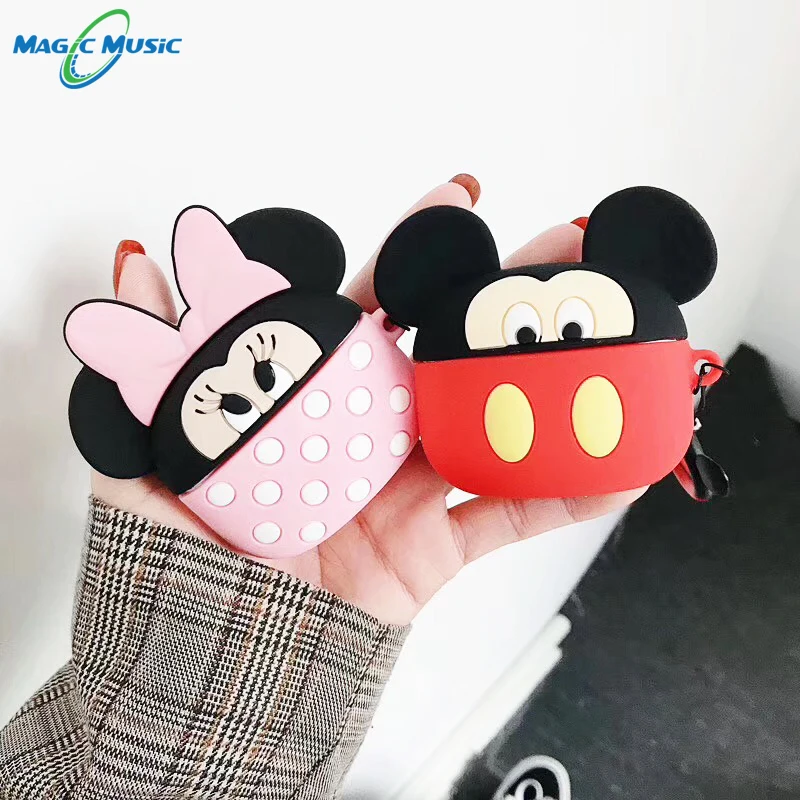 

Magic music Cute Cartoon Mickey Minnie Soft Silicone Case For Airpods pro Case Wireless Bluetooth Earphone carrying airpods case