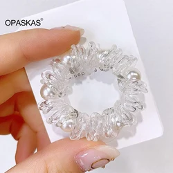 Spiral No - Crease Hair Ties - Strong Grip Ponytail Holders (1 - Braided beading)