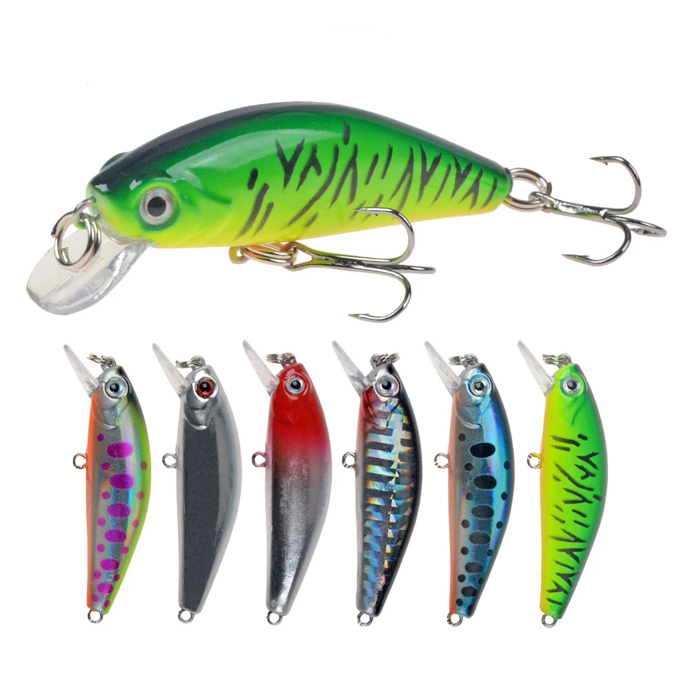 

Minnow Fishing Lure 5.5cm 5g Floating Artificial Hard Bait Bass Wobblers Lures Crankbait Pike Treble Hooks tackle