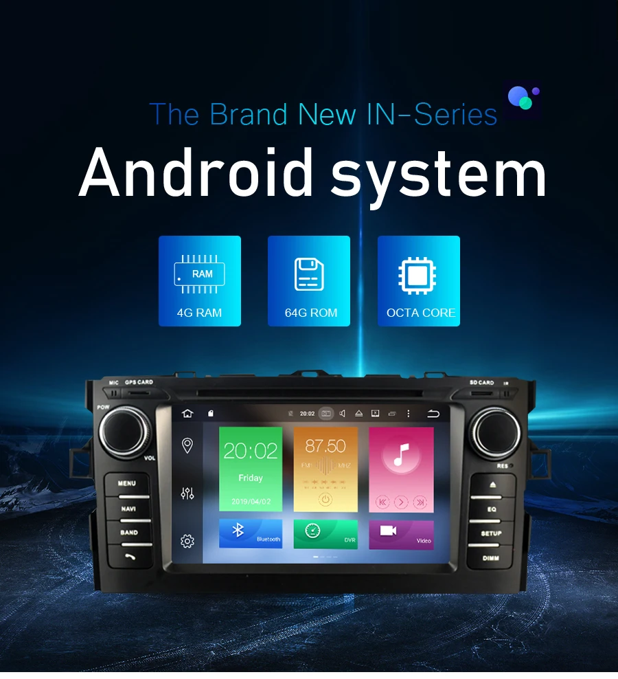 Perfect 4GRAM Android 9.0 Car Radio GPS Navigation Multimedia Stereo DVD Player For TOYOTA AURIS 2008 2009 2010 2011 Auto Video Headunit 1