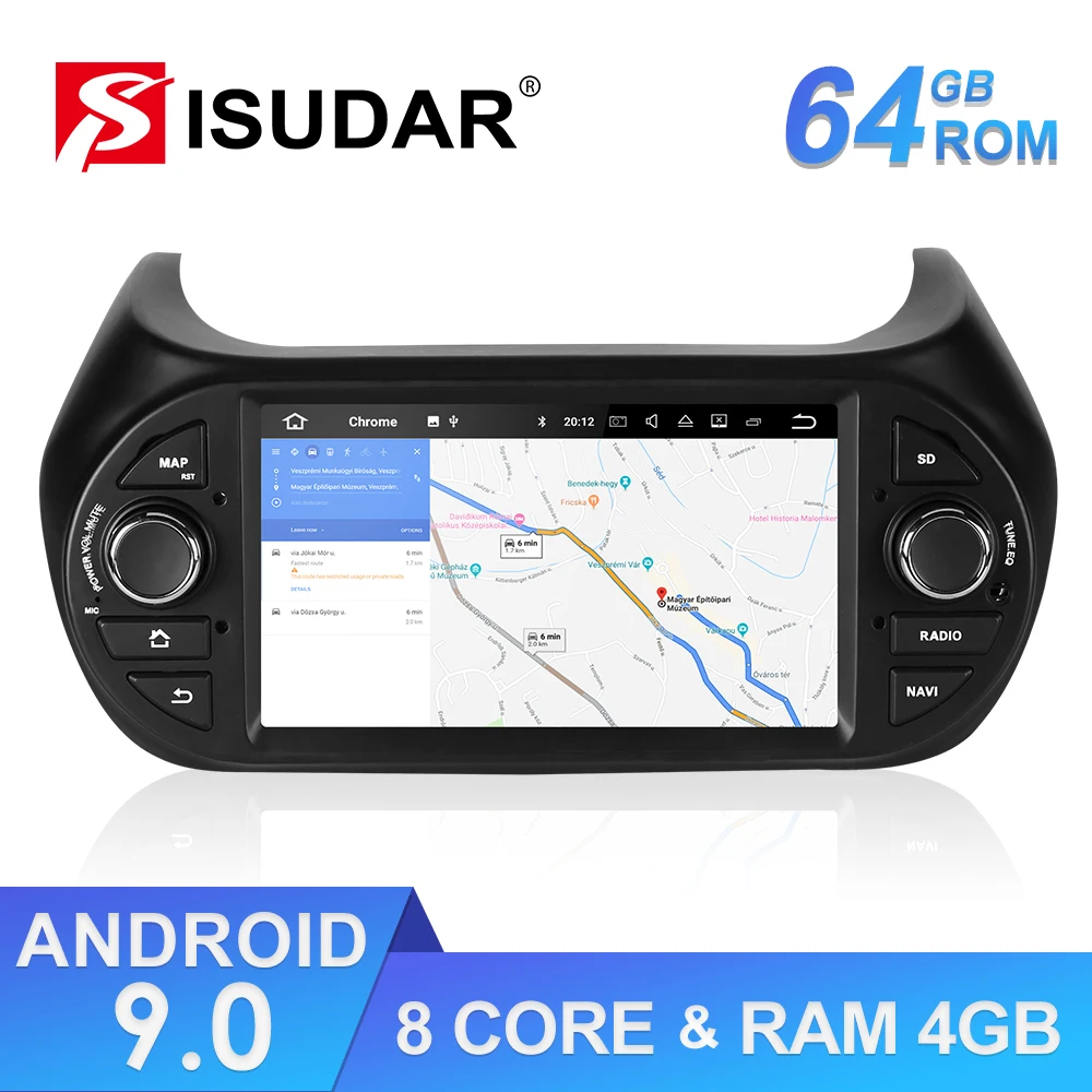 

Isudar 1 Din Auto Radio Android 9 For FIAT/Fiorino/Qubo/Citroen/Nemo/Peugeot/Bipper Car Multimedia Audio Player GPS USB DVR DSP