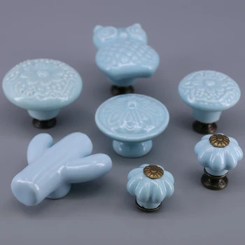 

Hot Creramic Knobs Rural Style Cupboard Drawer Pull Kitchen Cabinet Door Wardrobe Handles Hardware One Piece
