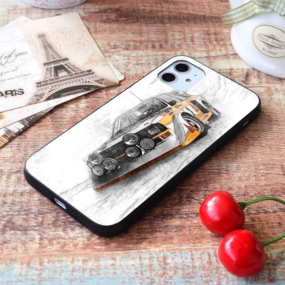 For iPhone Rally Car Illustration Soft TPU Border Apple iPhone Case case for iphone 7