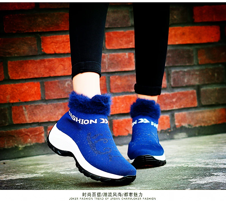 Botas invierno de talla grande para mujer, botas de tobillo con zapatos de abrigados para correr, zapatos deportivos con cordon