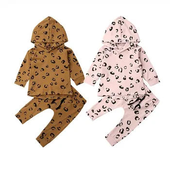 

Baby Spring Autumn Clothing Leopard Infant Baby Girl Clothes Long Sleeve Hooded Tops+Leggings Pants 2Pcs Outfits Tracksuit