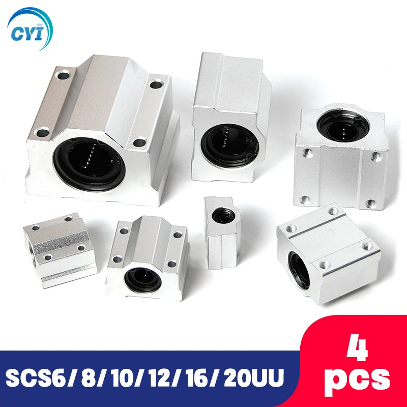 4 шт. скользящие блочные втулки SC8UU SCS8UU SC10UU SCS12UU SCS16UU SC20UU линейный вал CNC запчасти