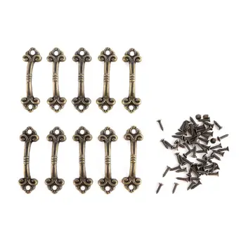 

10Pcs/set Zinc Alloy Antique Handle Drawer Small Handle Jewelry Box Handle Gift Box Mini Pull Handle
