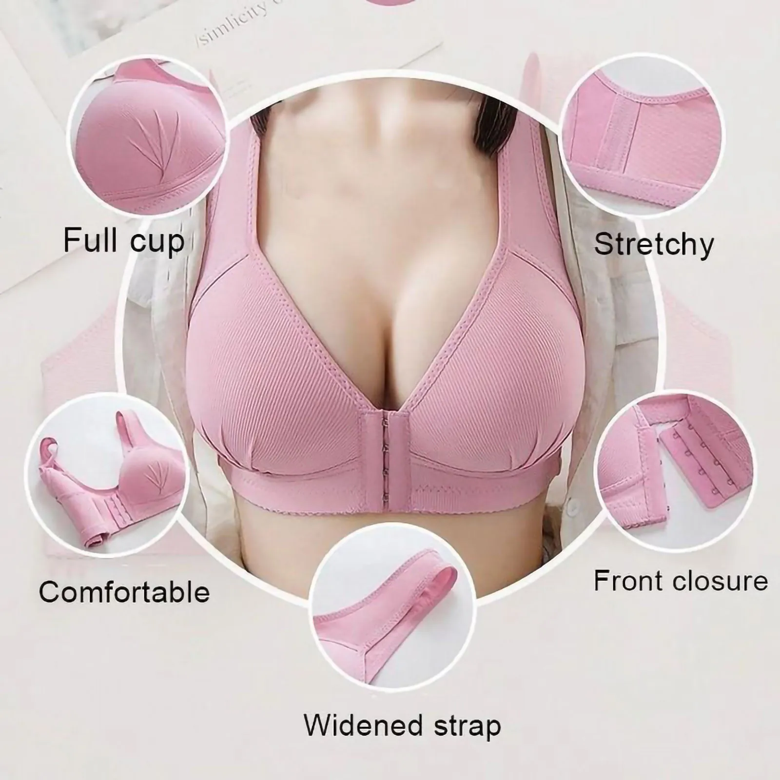 womens bras 2021 Womens Underwear Push Up Bra Wire Free Underwear One-Piece Bra Everyday Underwear Bra Breast Cover B C D Cup Large Size best sports bra