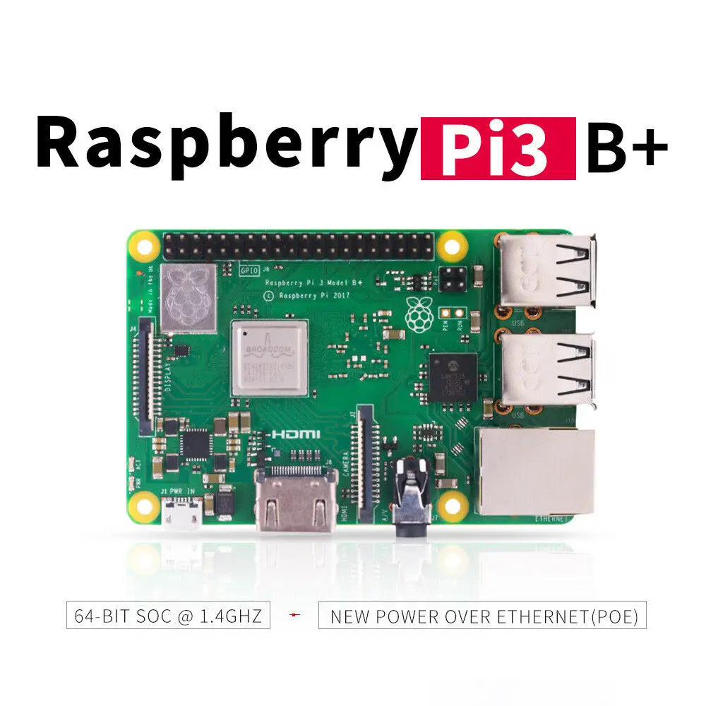 

Original Raspberry Pi 3 Model B+ (Plus) Mother Board Mainboard With BCM2837B0 Cortex-A53 (ARMv8) 1.4GHz CPU Dual-Band Wireless