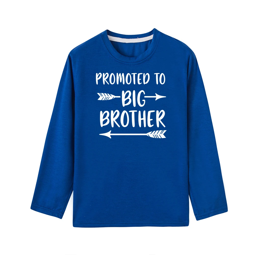 Детская футболка с надписью «Big Brother» футболка с длинными рукавами для маленьких мальчиков забавные печатные буквы, футболки для мальчиков, Детские повседневные футболки - Цвет: 42D4-KLTBU-