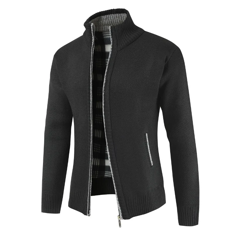 

Foreign Trade Wholesale Knitted Cardigan Men's Thin Autumn and Winter Korean Trend Collar Sweater Casual Coat Zipper Sweater Men