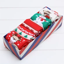 Европейские и американские новые рождественские детские носки из чесаного хлопка, плотные махровые теплые рождественские детские носки, 6 цветов