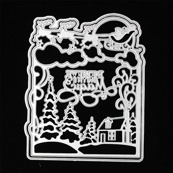

Christmas Snow Scene Metal Cutting Dies Decorative Embossing Stencil Templates for DIY Scrapbooking Album Paper Cards Crafts