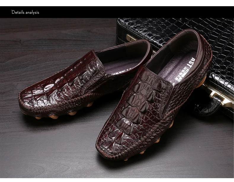 New Men's Octopus Leather Driving Shoes Crocodile Slip On Loafers For Men Casual Shoes Moccasins Business Boat Shoes Big Size 11 (16)