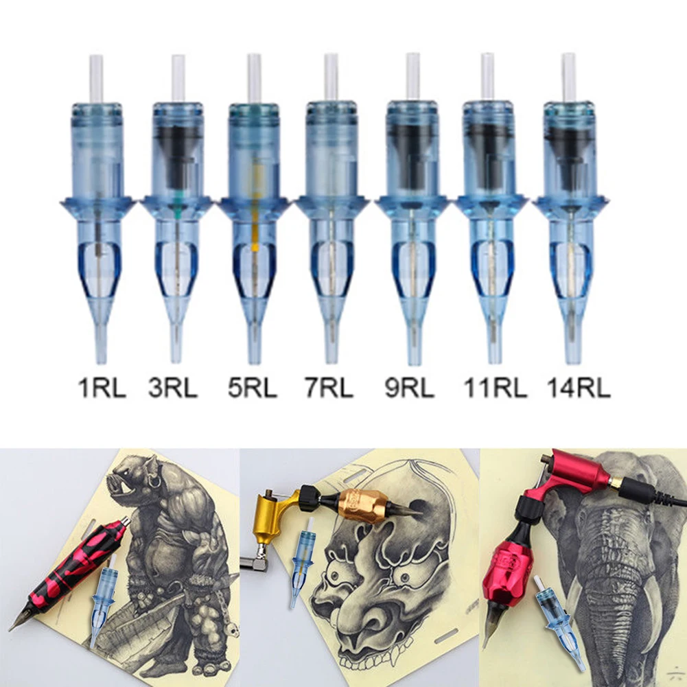 

10Pcs Tattoo Cartridge Needle 1/3/5/7/9/11/14RL Disposable Cartridge Tattoo Needles Liner Shader Eyebrow Tattoo Pen Machine