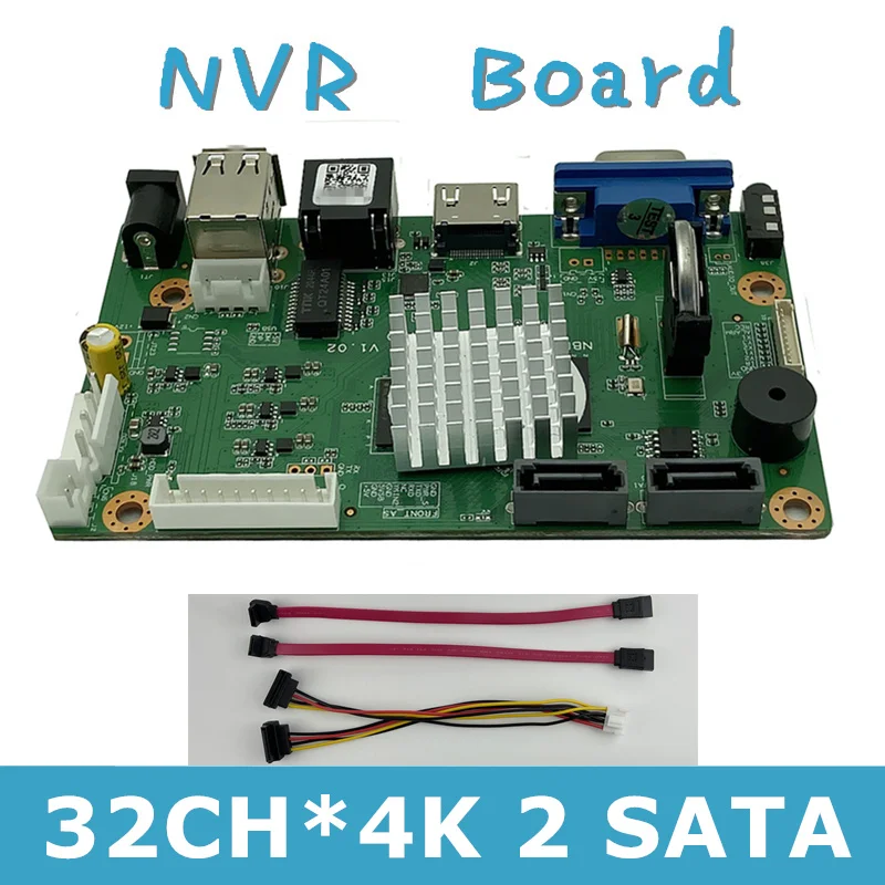 Cámara IP ONVIF CMS XMEYE CCTV, NVR, red DVR, detección de movimiento, grabación de vídeo Digital, máximo 2*14TB, 32 canales x 4K, H.265