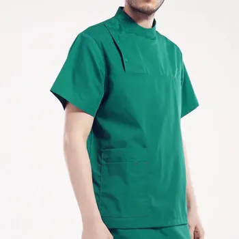 

Women's Scrub Tops Medical Uniforms Stand Collar Coat Side Opening with Adjustable Waist Belts(Just A Top) 2020