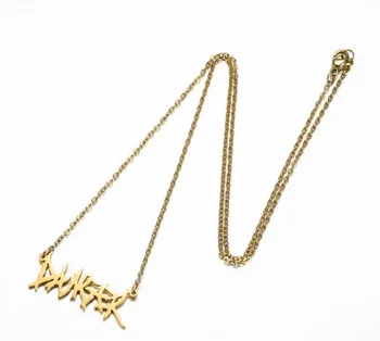 

Gold Color Letter Necklace Custom Name Birthday Gift Necklaces Personalized Stainless Steel Pendant Collares Mujer