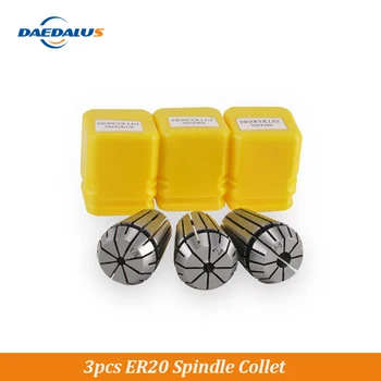 

Daedalus 1 Set 3PCS Spindle Collet Assembly ER20 Chuck 3.175MM 4MM 6MM Various Size Spindle Collets For CNC Lathe Machine