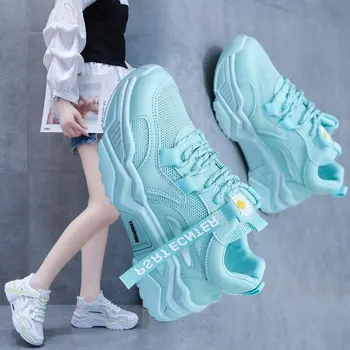 

2020 Summer new breathable mesh dad shoes women's ins hot candy color sneakers muffin thick bottom women's shoes