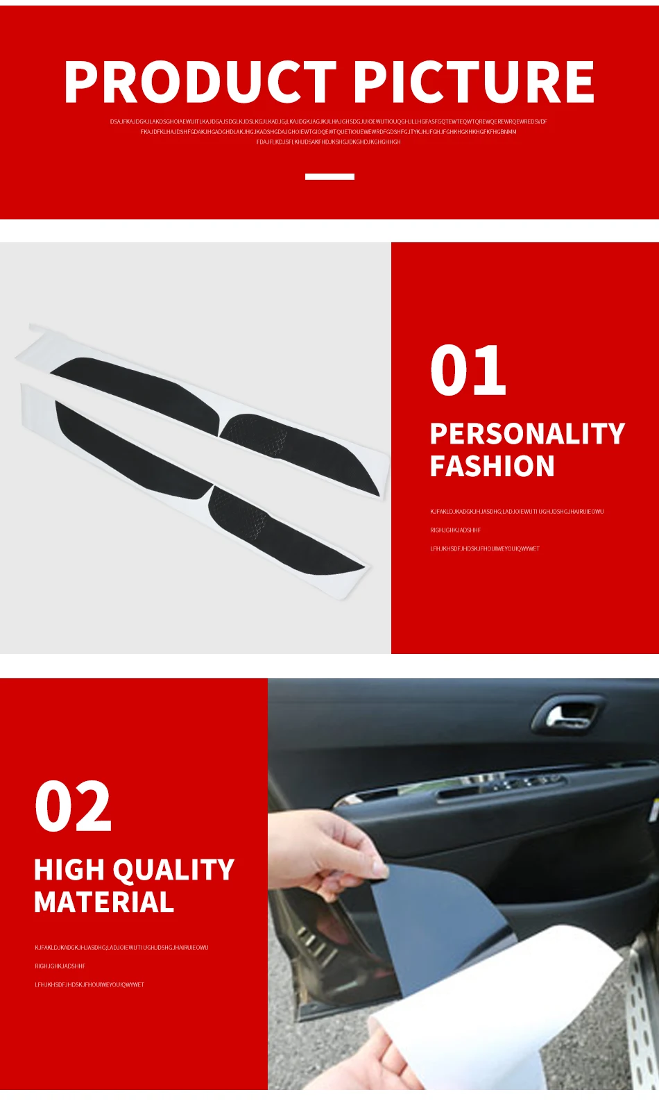 Modification Dedicated to for Peugeot 3008 door anti-slip membrane door protection film modification special stickers