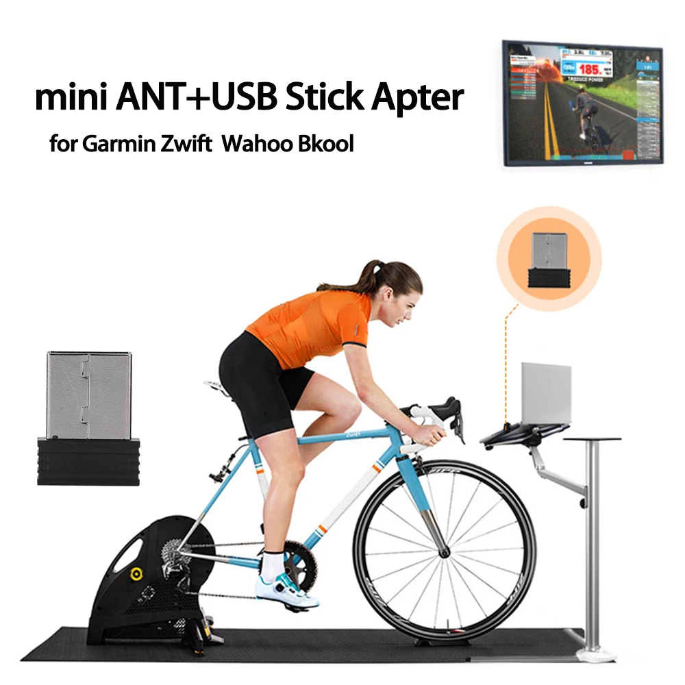Wireless USB Stick Adapter Dongle for Garmin Zwift Wahoo Bkool Games 2.4GHz ANT 