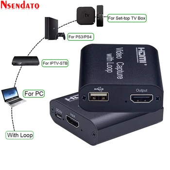 

4K USB2.0 HDMI Video Capture Grabber Card Record Box with loop for PS4 Phone Game Camcorder Camera Recording PC Live Streaming