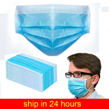 

In Stock Disposable Face Mask 3-ply PM2.5 Anti-Haze Anti-Dust Protection Mask Non-woven Breathable Masks for Women Men Children