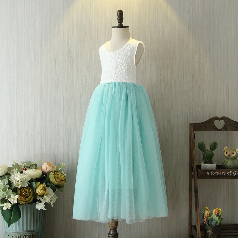 Flower Girl Lace Princess Long Dress Kids Dresses for Girls Party Toddler Girl New Years Eve Dress Girls Evening Proom Costumes - Цвет: 11