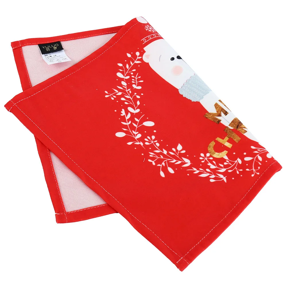Christmas Table Flag Elk Christmas Bear Baby Table Flag Table Tablecloth Placemat Christmas New Year Destival Decor