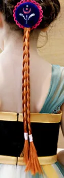 wig Платье Анны для девочек; костюм; платья принцессы; вечерние платья для костюмированной вечеринки; летняя детская нарядная одежда для маленьких девочек - Цвет: wig