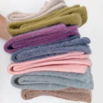 

SP&CITY Autumn Winter Basic Thickened Mid-calf short Socks Women Colored Soft Warm Socks Cotton Solid Casual Sock