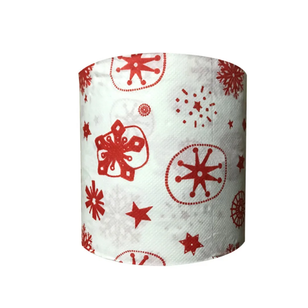 Bath Paper Christmas Printed Home Santa Claus Bath Toilet Roll Paper Christmas Supplies Xmas Decor Tissue Toilet Paper