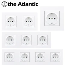 Atlantic EU/DE/Русский Стандарт настенная розетка Пластик Панель электрическая розетка 1/2/3/4 несколько розетки socket