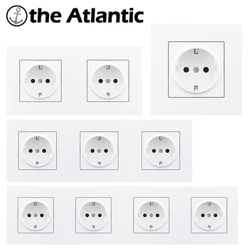 

Atlectric EU/DE/RU Standard Plug Wall Socket Plastic Panel Electrical Socket Outlet 1/2/3/4 Multiple Sockets