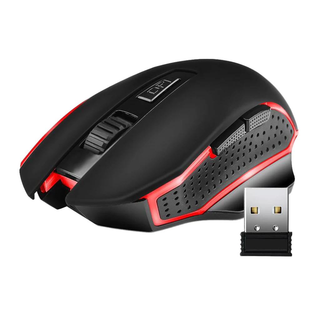 2400DPI 2.4GHz Wireless Silent Click Rechargeable Optical Mouse for PC Gaming Laptops Game Wireless Mice with USB Receiver Mause