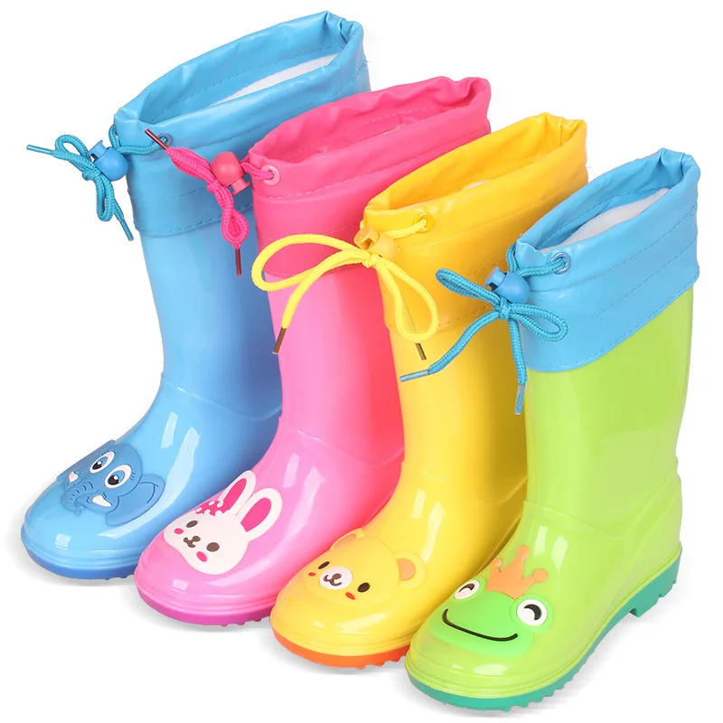 

Rain high tube children's detachable cotton men's and women's rain boots winter four seasons water shoes large children's Boots