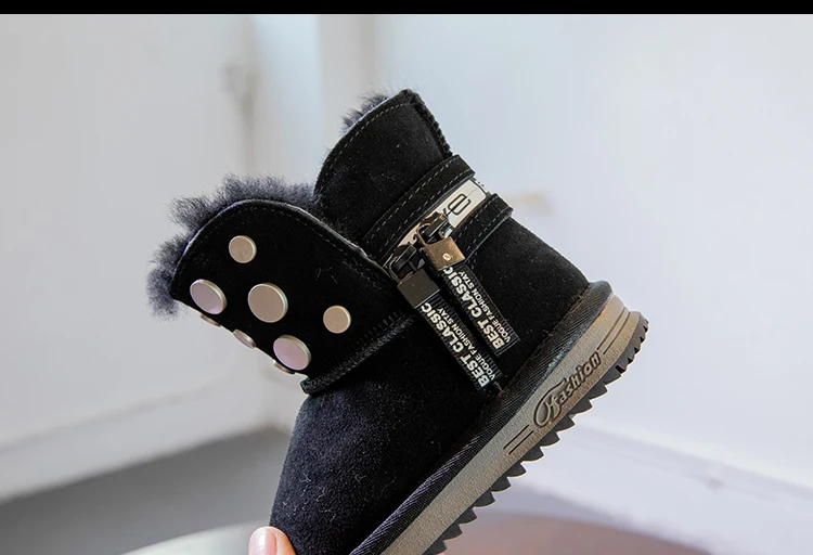 RumRam Warm Kids Snow Boots For Children New Toddler Winter Princess Child Shoes Non-slip Flat Round Toe Girls Baby Lovely Boots