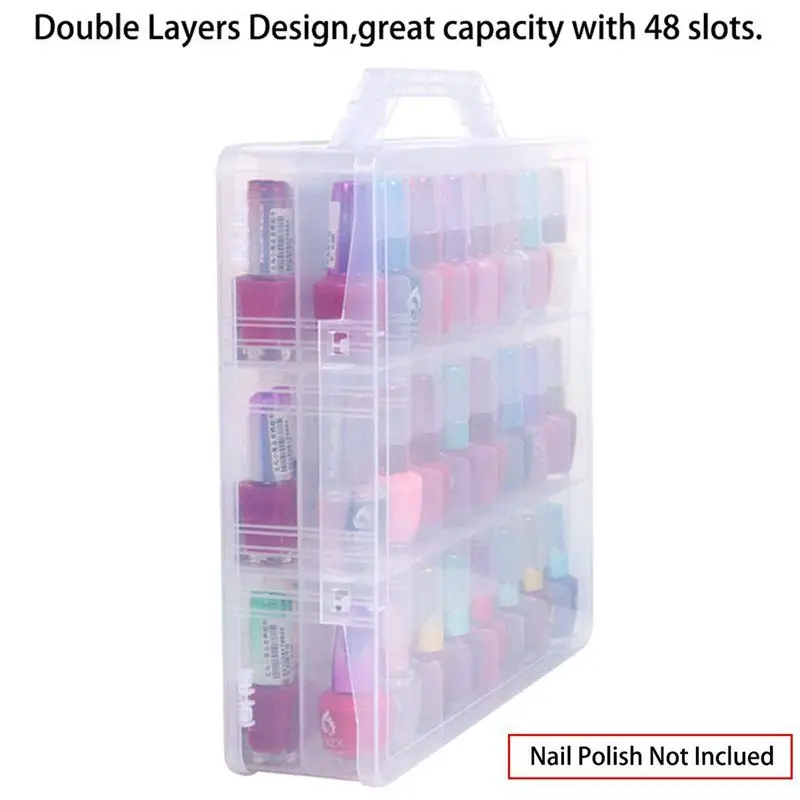  Nail Polish Organizer HolderPortable Universal Clear Double Side Organizer and Thread Storage Case 