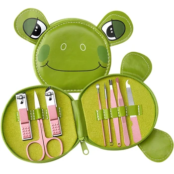 

Cute Nail Clippers Set Manicure Pedicure Kit with PU Storage Bag Women Hand Foot Care Stainless Steel 8 In 1 Nail Clipper Tools
