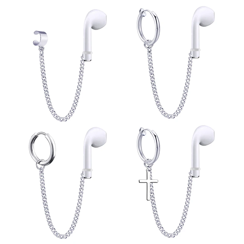 1pc Fashion Anti-Lost Ear Clip Bluetooth Earphone Holders Accessories Unisex Earrings For Airpods 1 2 3 Pro | Электроника