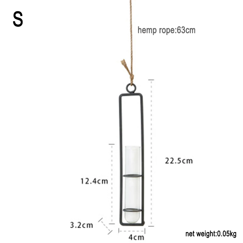 Hanging Glass Tube Vases for Wedding Flowers Patio Garden Decor Plants Hanging Wall Decor FP8