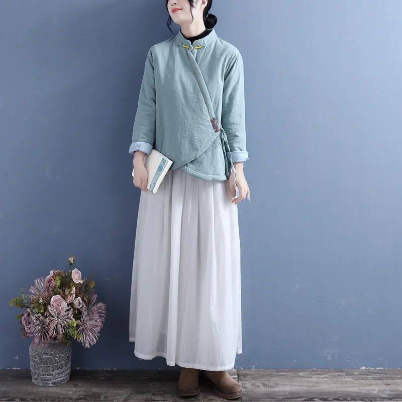 Traditional Chinese Style Clothing Women Cotton Warm Coats Hanfu Retro Jacket Tang Suit Oriental Quilted Cheongsam Top 31583