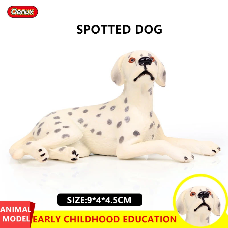 Children's Simulation solid wild animal world model sitting spotted dog pet dog hand toy Collecting gifts Toy model