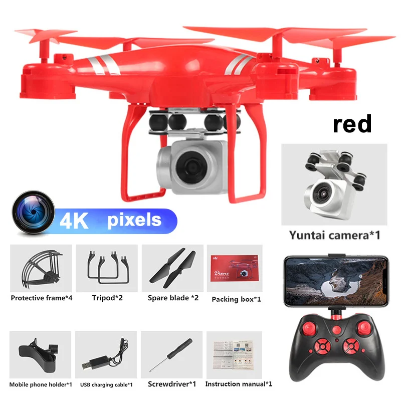 Red 4K pixels KY101D Радиоуправляемый Дрон 4K HD камера Wifi FPV Квадрокоптер с высокой фиксацией четырехосный анти-встряхивание самолет с ДУ вертолет селфи Дрон игрушки для детей - Цвет: Red 4K pixels