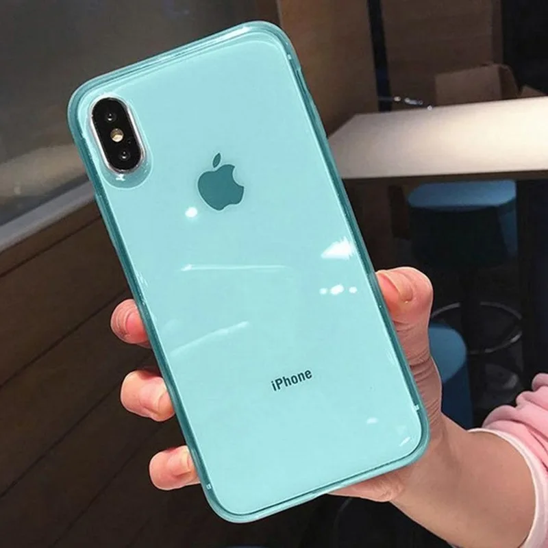 Прозрачный антидетонационный чехол для телефона ярких цветов для iPhone 11 PRO X XS XR Max 6 6S 7 8 Plus, Прозрачная мягкая защитная задняя крышка из ТПУ